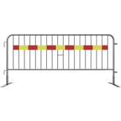 Crowd barrier type SE | Film class 1 | Length: 2.50 m, 18 bars | red / yellow